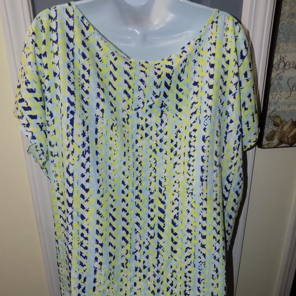 Ava & Viv Multi-Color Print Tunic Blouse Size 3X - Picture 3 of 3
